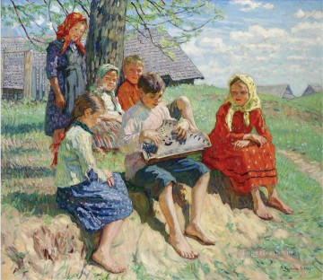 Nikolay Petrovich Bogdanov Belsky Painting - Spring Rehearsal Nikolay Bogdanov Belsky